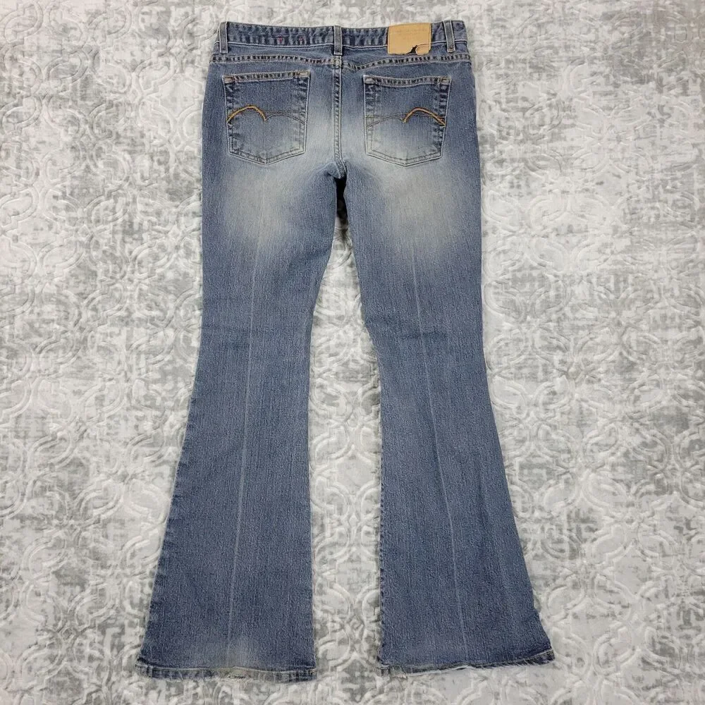 Vintage American Eagle Jeans Womens 6 Blue Favorite Fit Distressed Flare Y2K